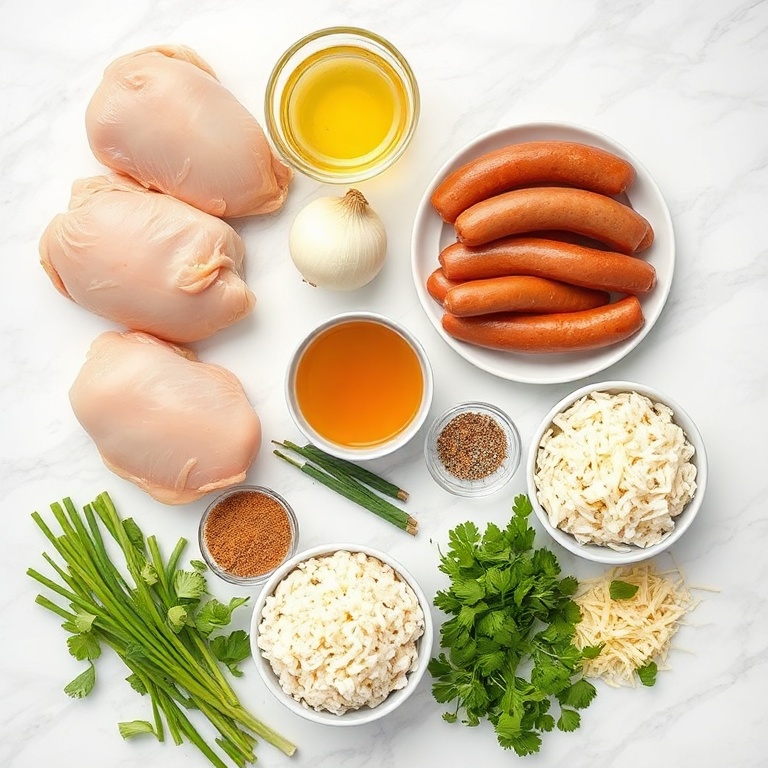 Raw ingredients for Southern Chicken Bog