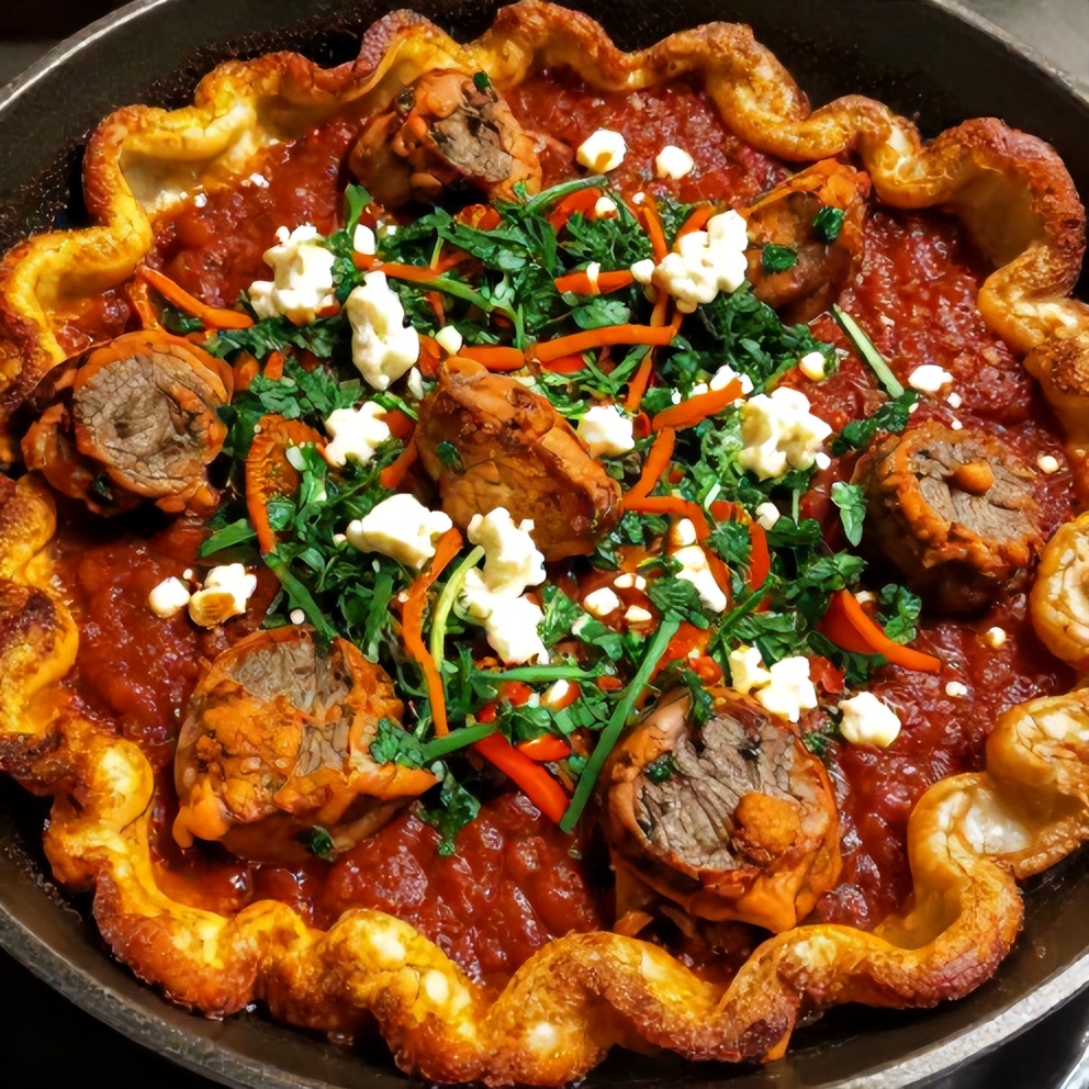 Plated Spicy Chicken Sausage Shakshuka