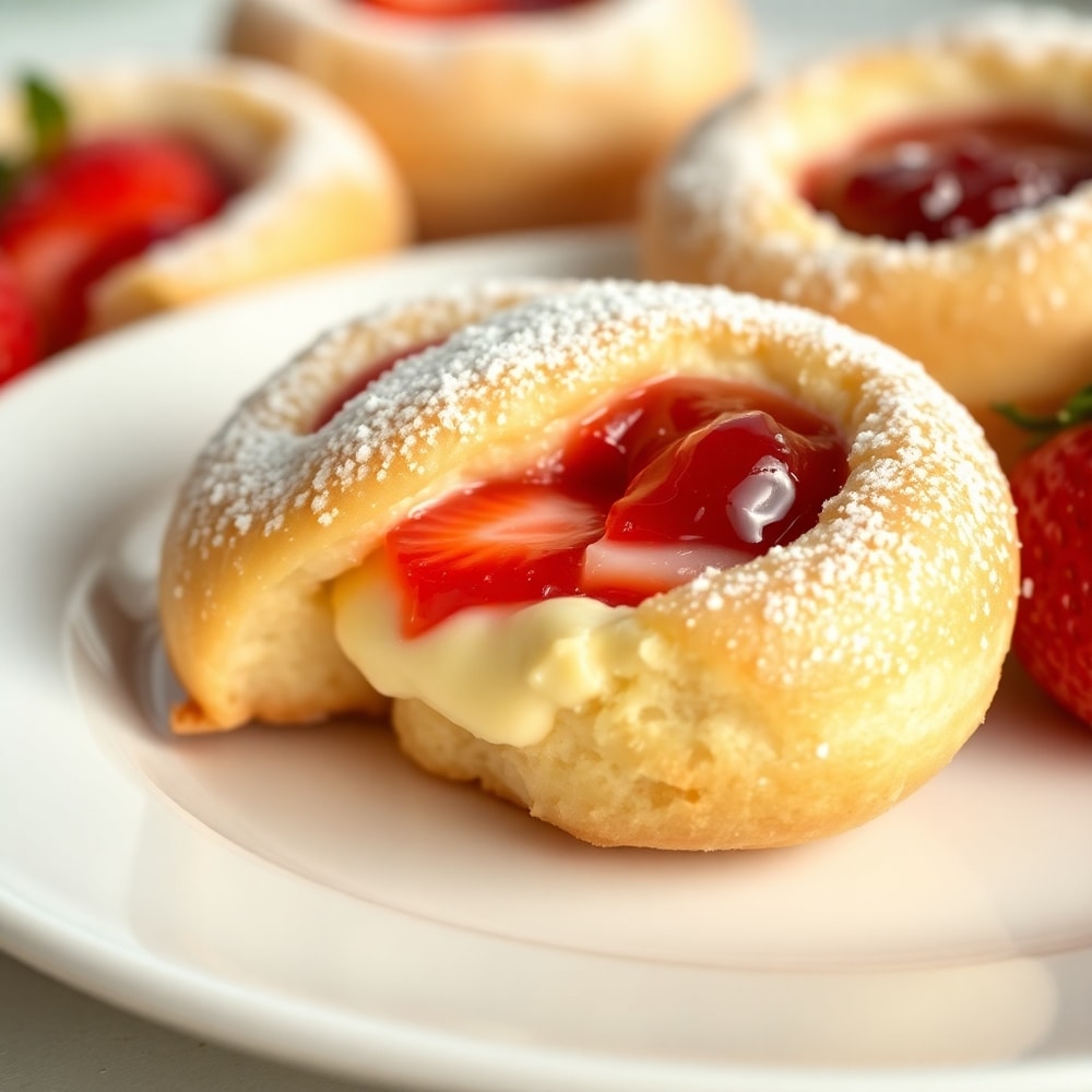 Strawberry Cheesecake Breakfast Rolls Ready to Serve