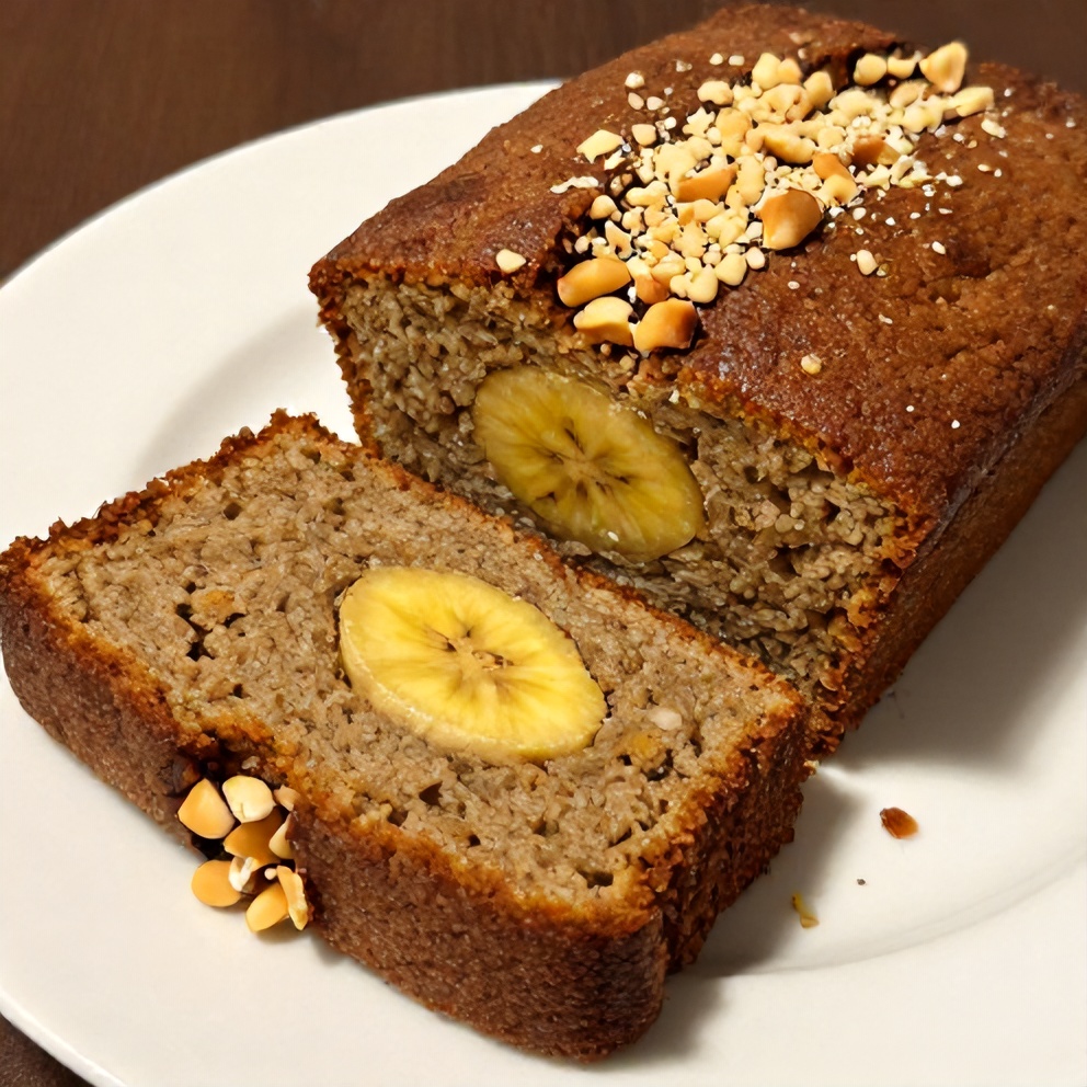 Sliced Tropical Hawaiian Banana Bread with Pineapple and Coconut