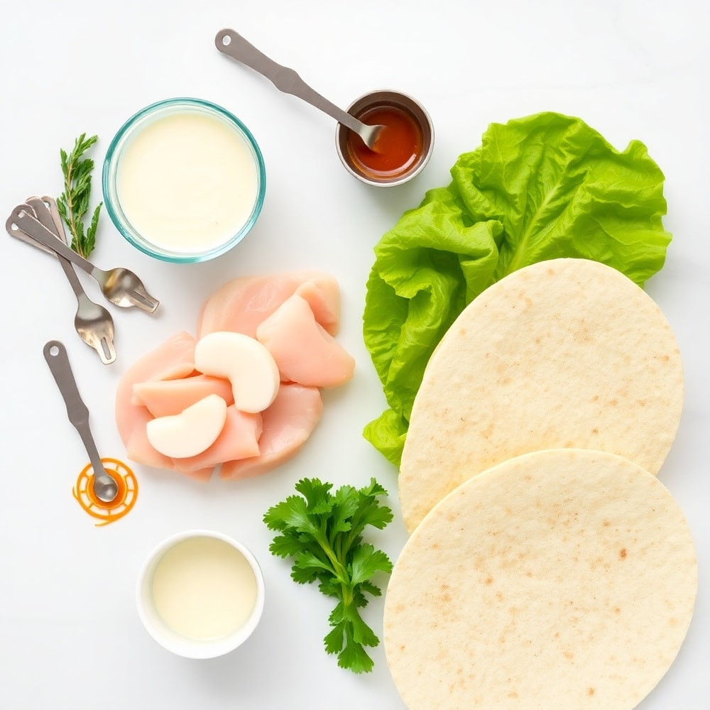 Raw ingredients for Ultimate Chicken Caesar Wraps