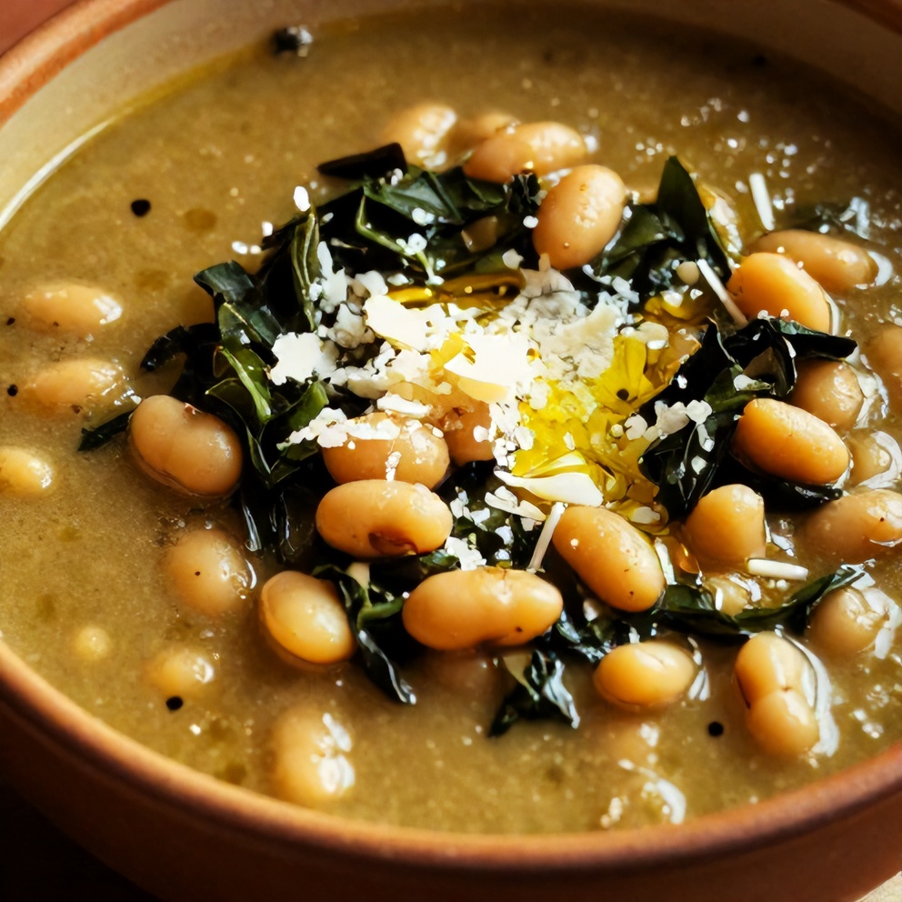 Bowl of White Bean and Kale Soup